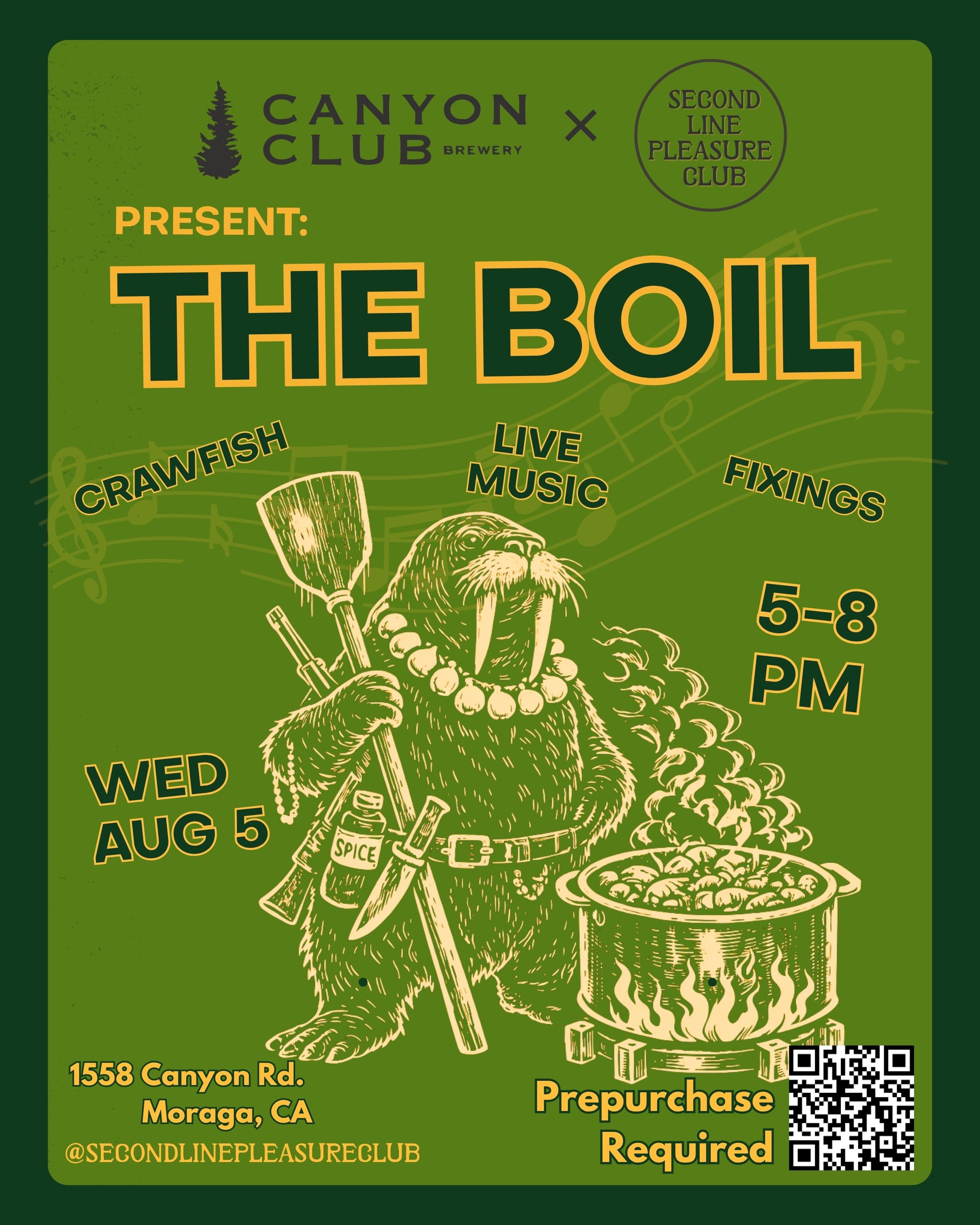 Second Line Pleasure Club x Canyon Club Boil III — Moraga CA